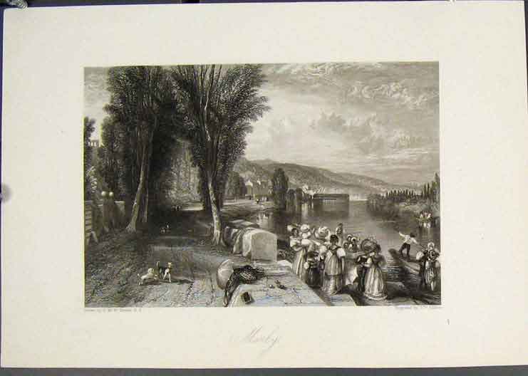 Original Old Antique Print Marly France Turner Fine Art C1852 19th