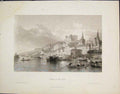 Original Old Antique Print Laumur Lourve Allom France Fine Art