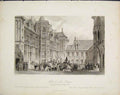 Original Old Antique Print Hotel Ville Bourges Jacques Caeur Allom France