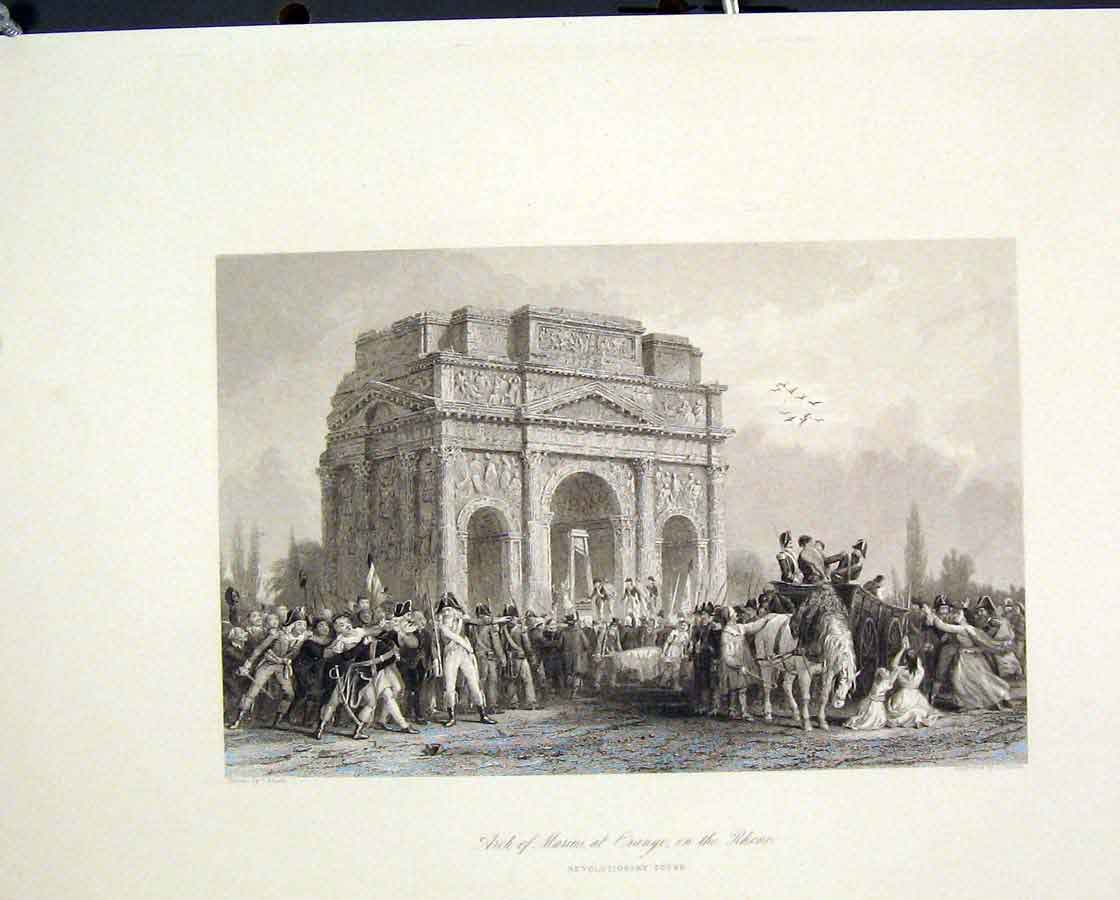 Original Old Antique Print Arch Marius Orang Rhonel Revolution France