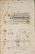 Original Old Antique Print Tambouring Machinary Fine Art 1837 19th