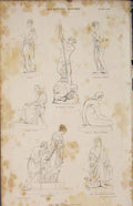 Original Old Antique Print Sculpture Hebe Watt Michael Eve Beneficence Scott