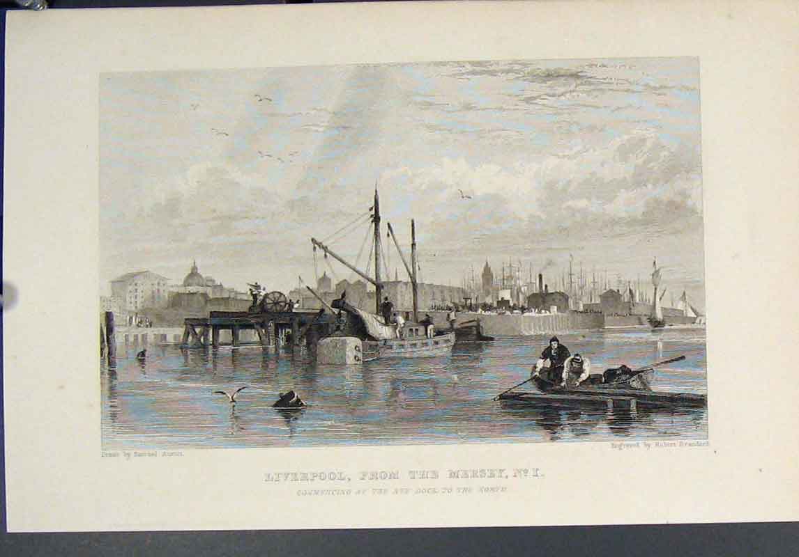 Original Old Antique Print Liverpool Mersey Austin Fine Art Ref.2