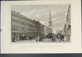Original Old Antique Print Lord Street St.George'S Church Harwood