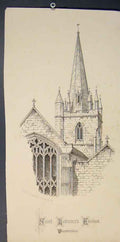 Original Old Antique Print Saint Gresham Worcestershire England