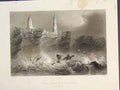 Original Old Antique Print Newss Sands Lighthouses Bristol England