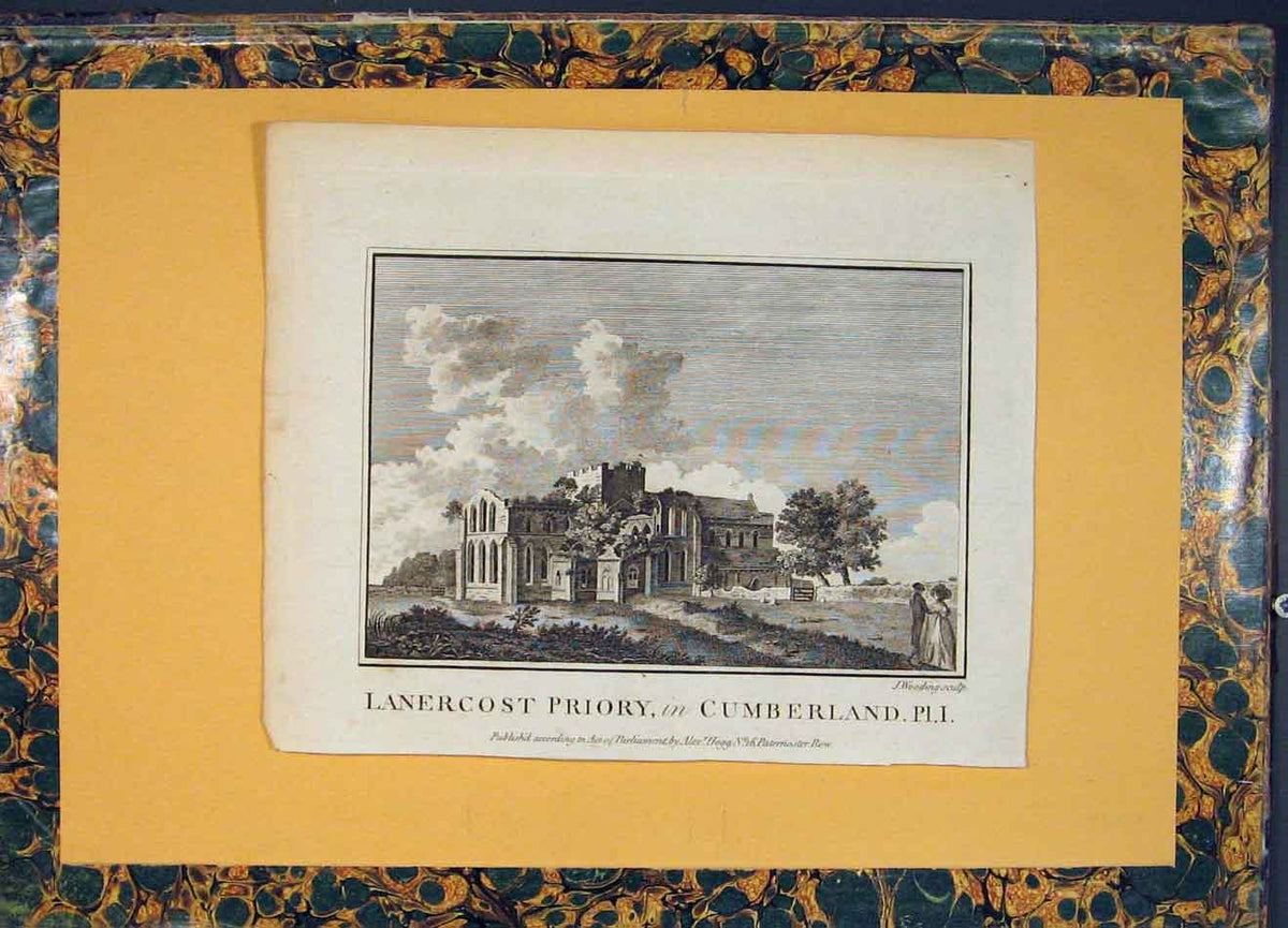 Original Old Antique Print Lanercost Priory Cumberland Plate 1England