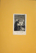 Original Old Antique Print Death Nicolas Clifford Dinner Table