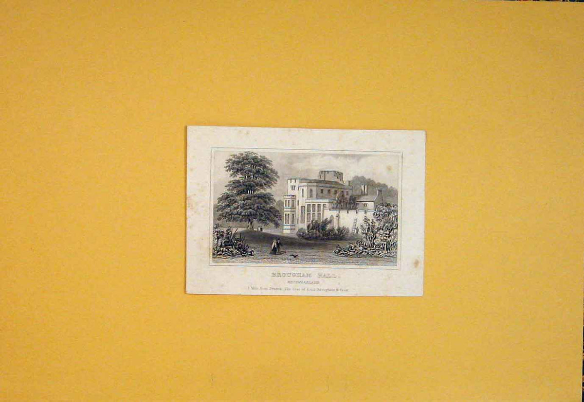 Original Old Antique Print Ref.52 Brougham Hall Westmoreland
