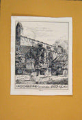 Original Old Antique Print Goadby Marwood Liecestershire South Grave Yard