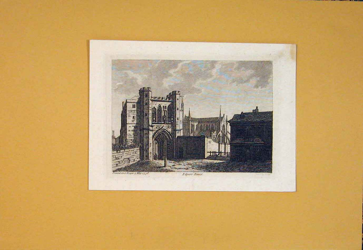 Original Old Antique Print Edgars Tower Fine Art C1865 Building 19th