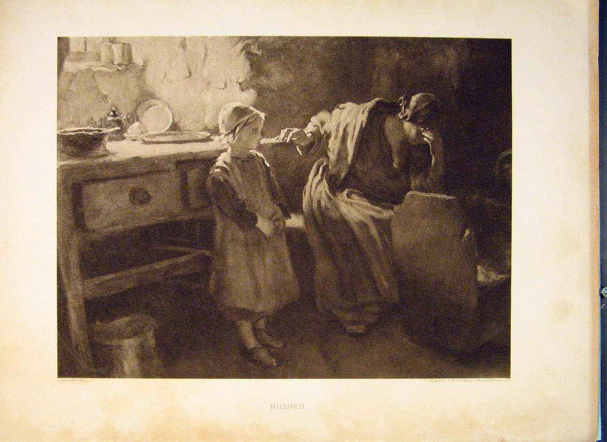 Original Old Antique Print Hushed Quiet Solitude Fine Art C1899 19th