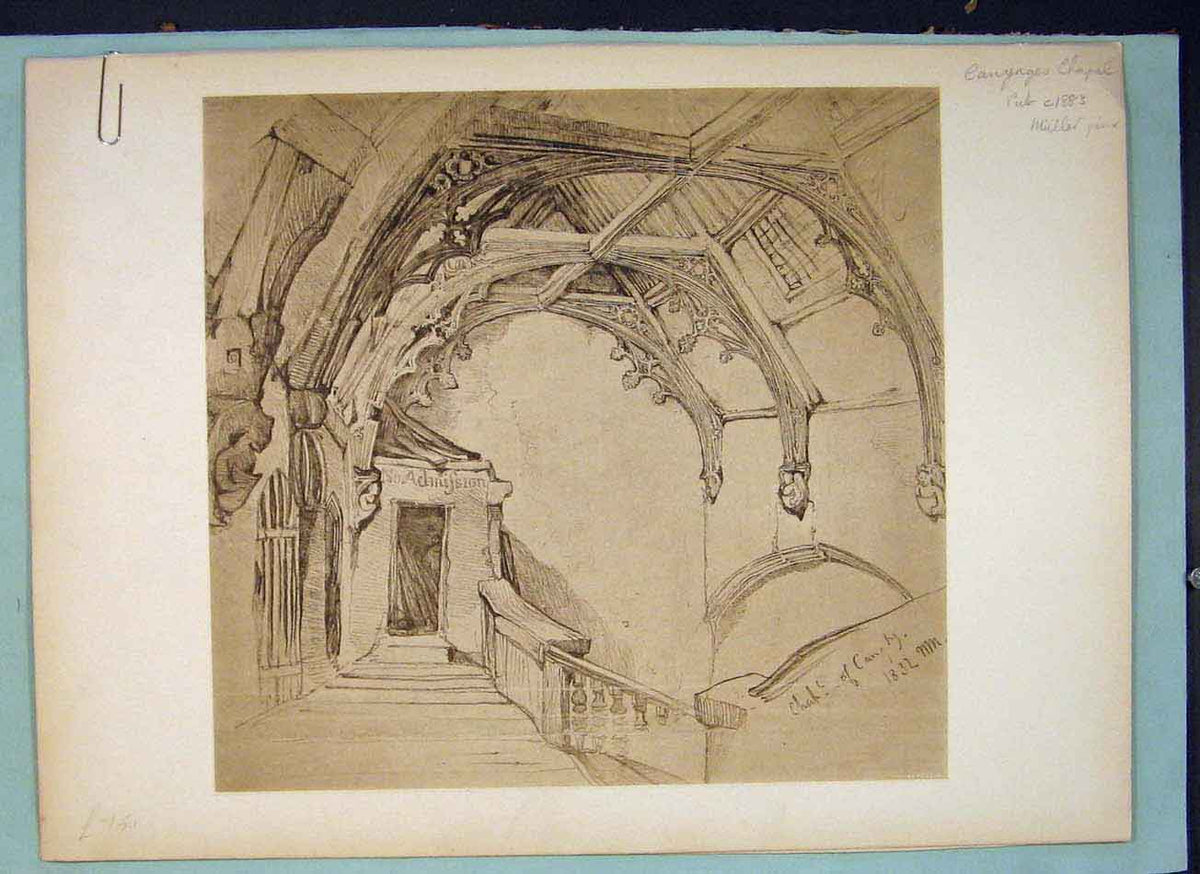 Original Old Antique Print Canynges Chapel Interior Eastern Art C1883 Victorian
