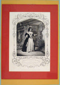 Original Old Antique Print Mre Fitzwilliam Mrs Page Theatre Play Act Scene