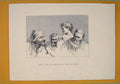 Original Old Antique Print Heads Cartoons Hampton Court Fine Art