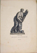 Original Old Antique Print Statue Noibe Engraved Jacskon Art