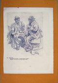 Original Old Antique Print Raven Hill Quote Poem Artist C1914 Art 20th Century