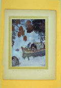 Original Old Antique Print Fishermen Poor Listening Color Boat Lake