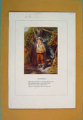 Original Old Antique Print Hemsley Poet Poetry Bloomfield C1875 Color Victorian