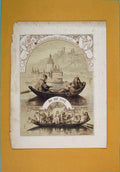 Original Old Antique Print Theatre Song Rove On Youth C1850 Art 19th