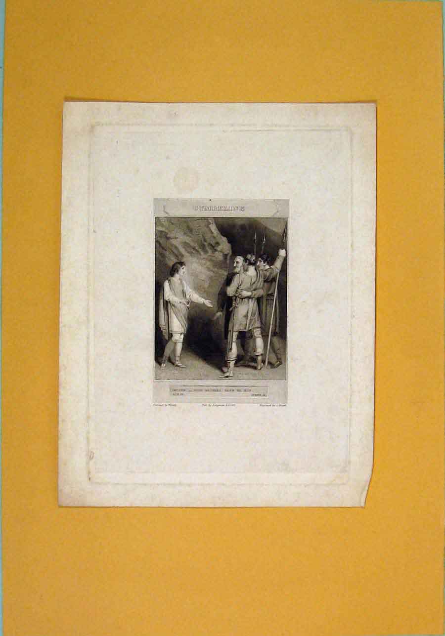Original Old Antique Print Imogen Play Theatre Good Masters SceneAct