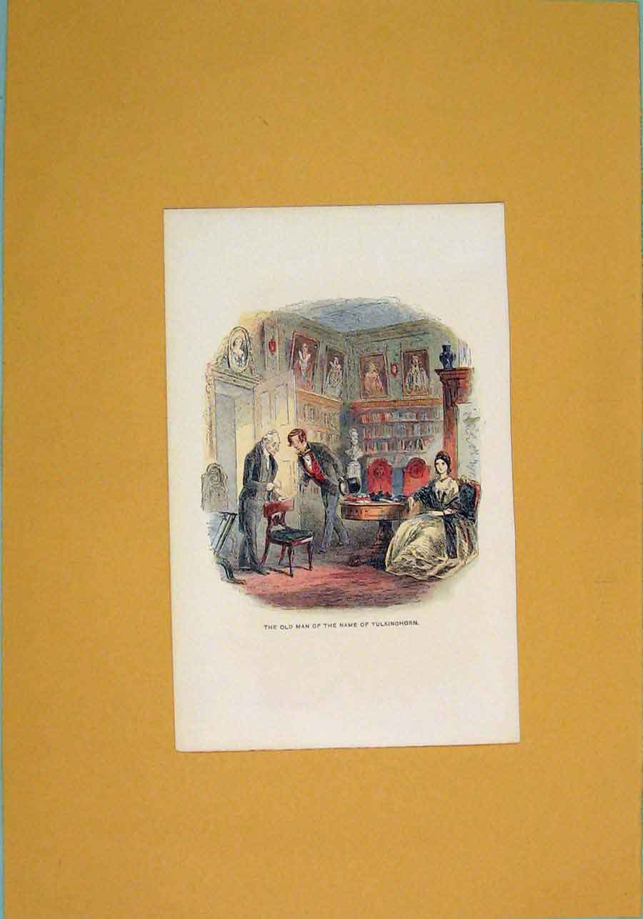 Original Old Antique Print Floras Tour Inspection Evil Tidings Color