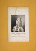 Original Old Antique Print Isabel Queen France Play Henry Portrait C1792 18th
