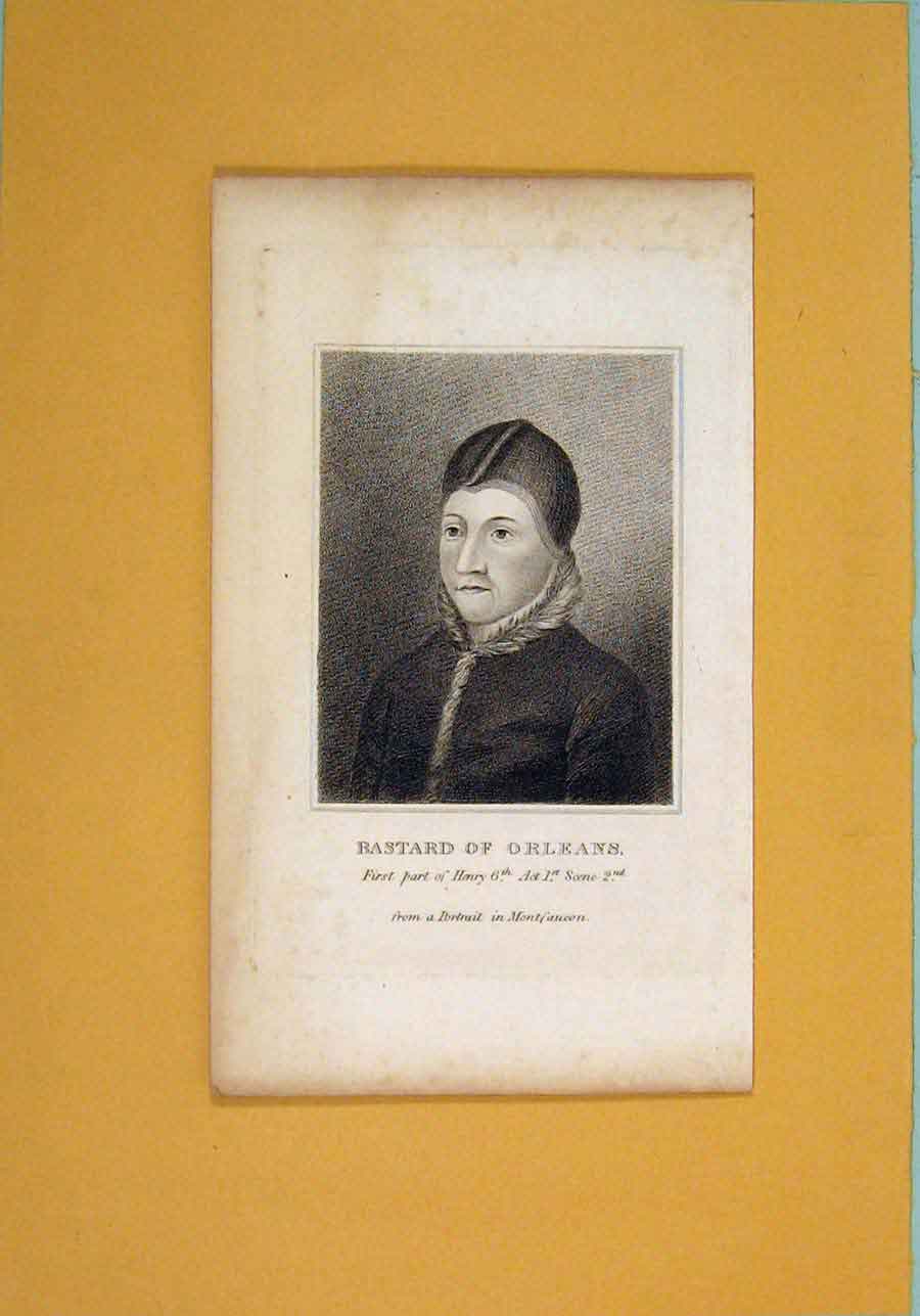 Original Old Antique Print Bastard Orleans Henry Act Portrait C1792 18th Century