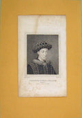 Original Old Antique Print Charles King France Shakspere Henry Portrait 1792