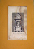 Original Old Antique Print Shakspear Monument Fine Art Potrait