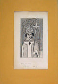 Original Old Antique Print Henry Chechely Fine Art Potrait C1792 18th Century