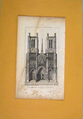 Original Old Antique Print Cathedral Trois Champaign Fine Art C1774 18th Century