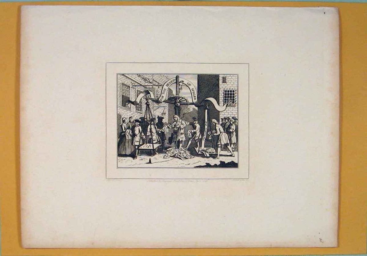 Original Old Antique Print Spilier Hogarth Fine Art C1808 19th