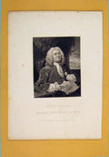 Original Old Antique Print Daniel Lock Fine Art Portrait C1835 19th Century