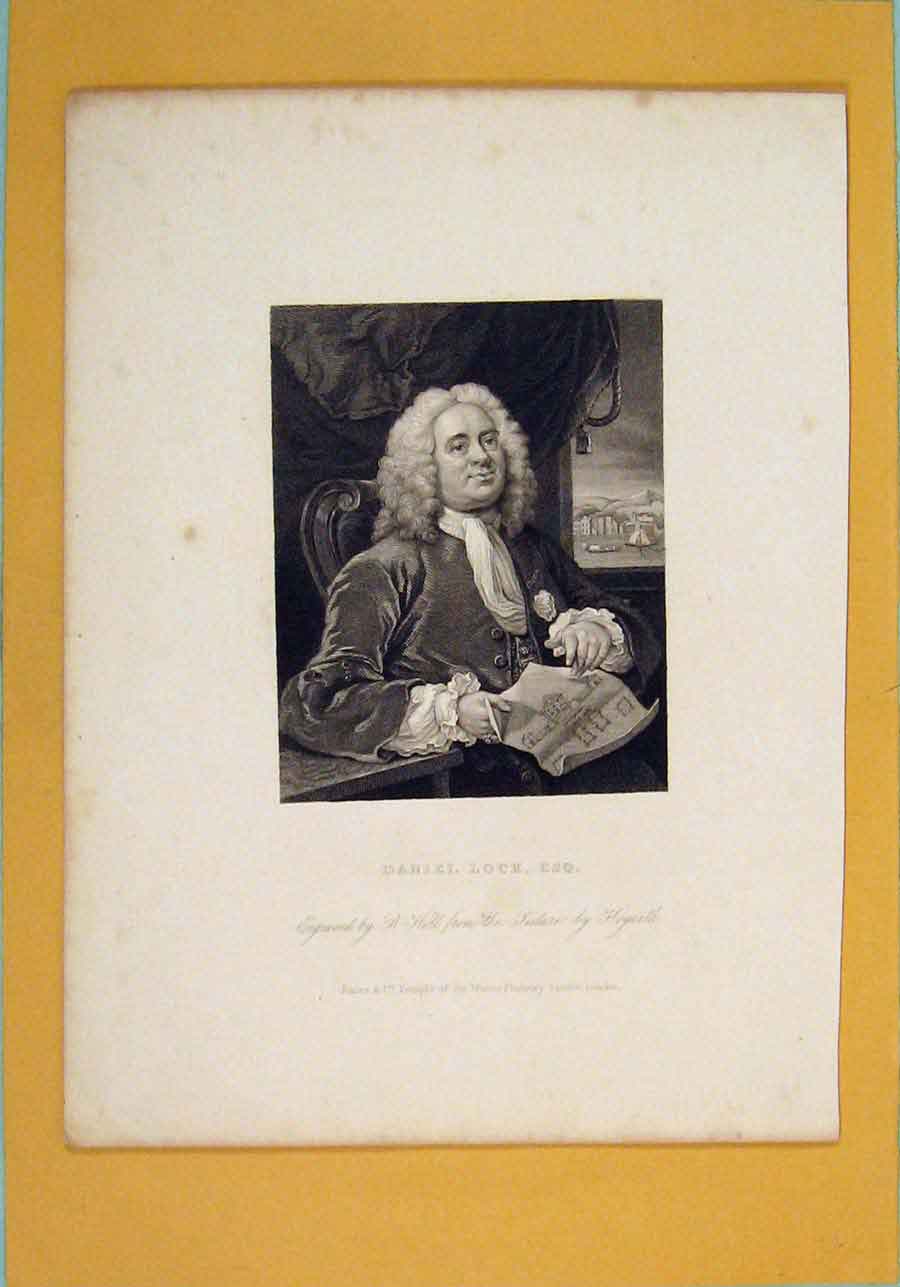 Original Old Antique Print Daniel Lock Fine Art Portrait C1835 19th Century