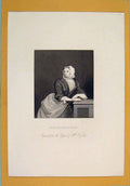 Original Old Antique Print Sarah Malcom Hogarth Portrait