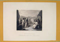 Original Old Antique Print Christ Disciples Biblical Religious Hospital