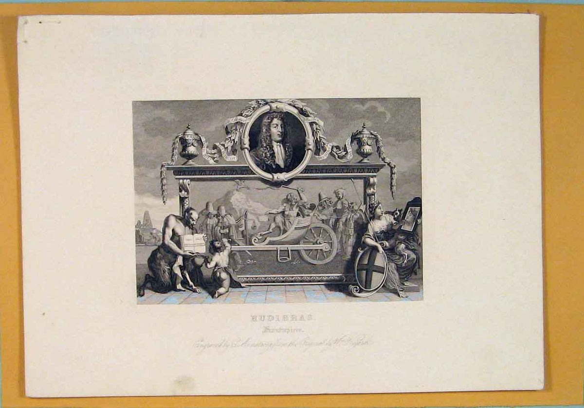 Original Old Antique Print Huibras Emblem Symbol Olo Fine Art C1835 19th Century