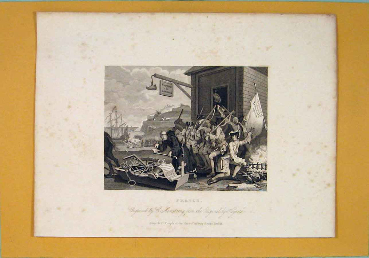 Original Old Antique Print France Siers Battle Fine Art C1835 19th Century