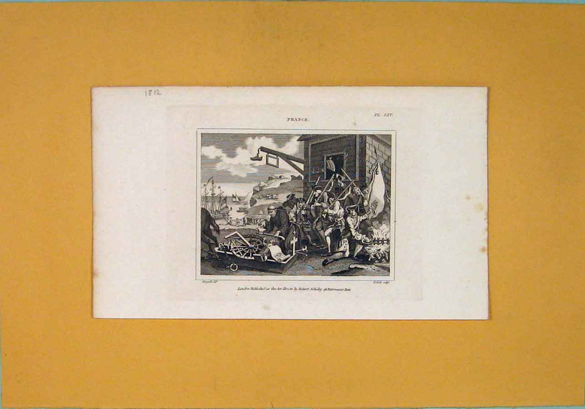 Original Old Antique Print France Battle Rebels Fine Art C1812 Napoleonic Era