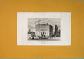Original Old Antique Print C1845 Queens Hospital Birmingham Fine Art Victorian