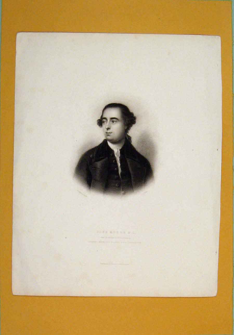 Original Old Antique Print Portrait John More Md Fine Art