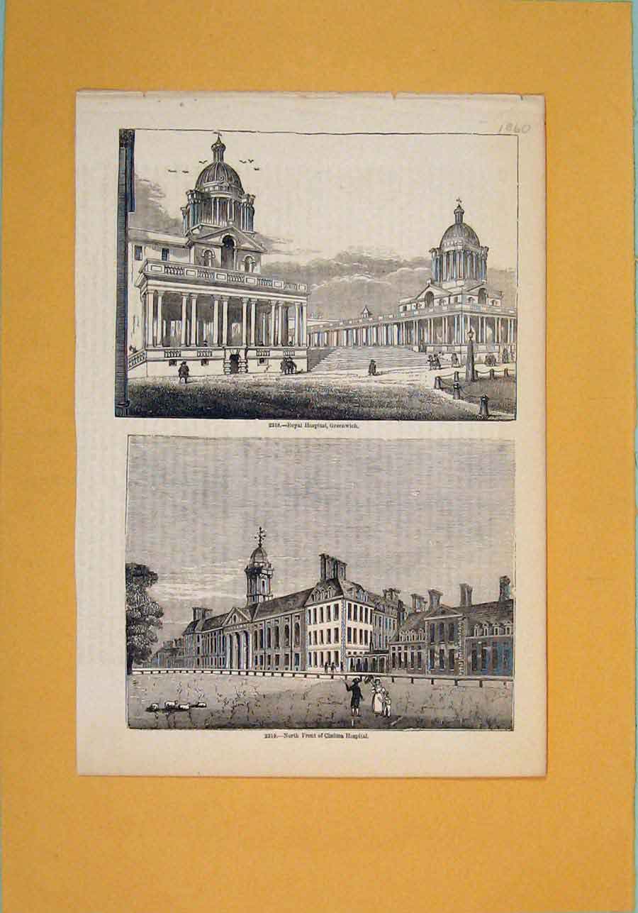 Original Old Antique Print Ticket London Hosiptal Directions Men