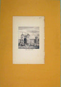 Original Old Antique Print Water Gate Castle Mote Fine Art C1902 20th Century