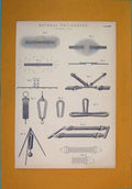 Original Old Antique Print Natural Philosophy Magnetism Science Art