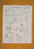 Original Old Antique Print Strength Materials Angles Diagram