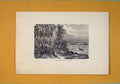 Original Old Antique Print C1870 Ideal Landscape Lover Oolite Period Victorian