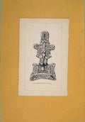 Original Old Antique Print Bronze Saxon Brooch Warwick C1853 19th