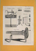 Original Old Antique Print C1780 Centrifigal Machine Chain Chronometer Chaff
