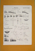Original Old Antique Print Rivers Theory Motion Fine Art
